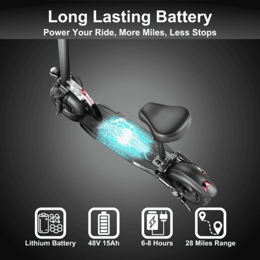 Emoko HVD-3 48V/15Ah 800W Electric Scooter With Seat - Image 2