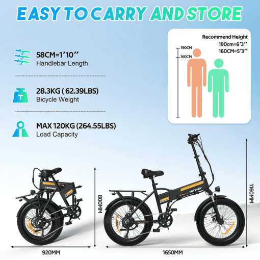 Hitway BK10M 48V/12Ah 750W Foldable Electric Bike - Image 2