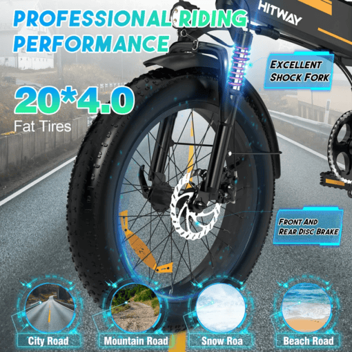 Hitway BK10M 48V/12Ah 750W Foldable Electric Bike - Image 4