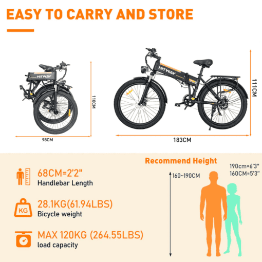 Hitway BK12M 48V/15Ah 750W Foldable Electric Bike - Image 2